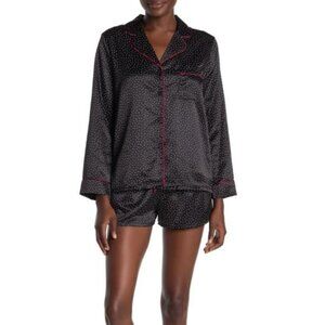 In Bloom by Jonquil Polka Dot Satin Shirt Pajamas